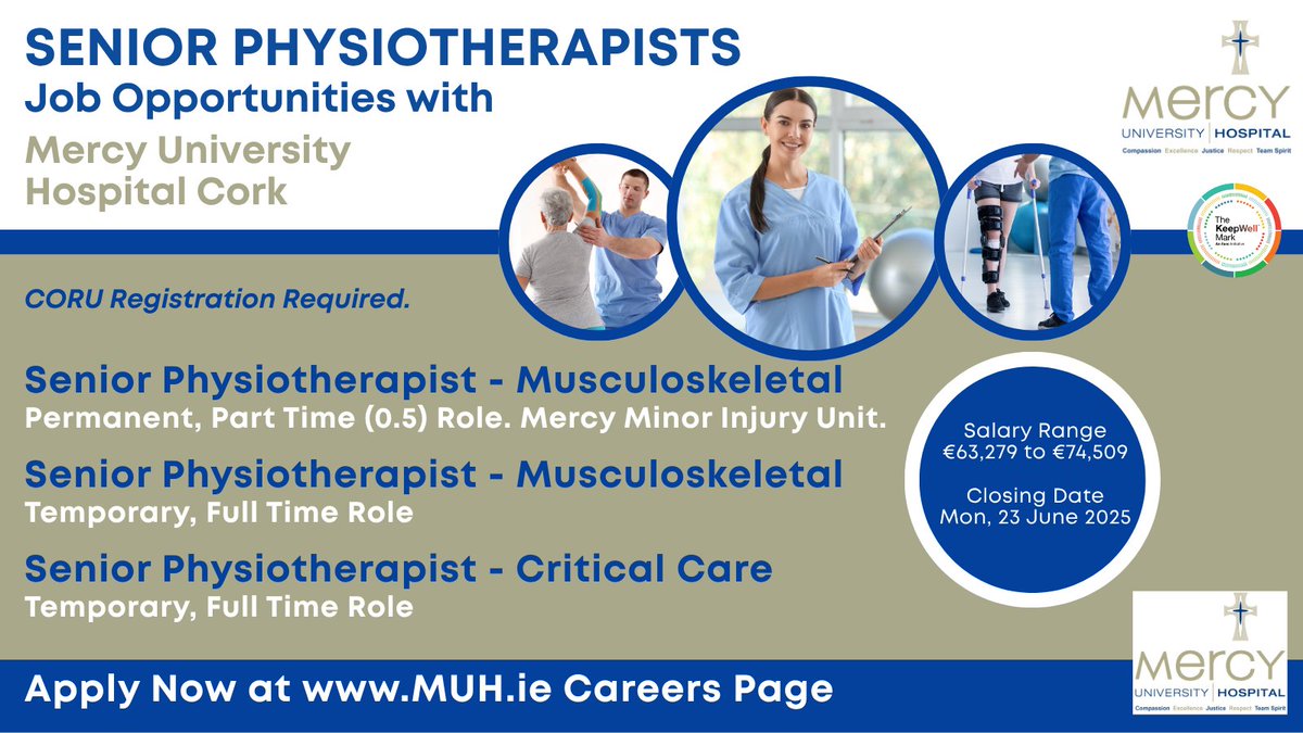 Deirdre O'Riordan (@deeoriordan8) on Twitter photo ๐ #Phyios! <a href="/Mercycork/">Mercy University Hospital Cork</a> SENIOR PHYSIOTHERAPIST roles!
โSr Physio - MSK - Perm, PT. See: api.occupop.com/shared/job/senโฆ
โSr Physio - MSK - Temp, FT. See: api.occupop.com/shared/job/temโฆ
โSr Physio - Critical Care - Temp, FT. See: api.occupop.com/shared/job/temโฆ
#CORU #HSEJobs #PhysiotherapistJobs ๐ #Phyios! <a href="/Mercycork/">Mercy University Hospital Cork</a> SENIOR PHYSIOTHERAPIST roles!
โSr Physio - MSK - Perm, PT. See: api.occupop.com/shared/job/senโฆ
โSr Physio - MSK - Temp, FT. See: api.occupop.com/shared/job/temโฆ
โSr Physio - Critical Care - Temp, FT. See: api.occupop.com/shared/job/temโฆ
#CORU #HSEJobs #PhysiotherapistJobs