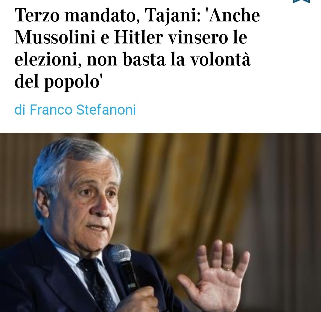 AlbertoFazolo's tweet image. Tajani dice che Mussolini vinse le elezioni.
FALSO
Fece un Colpo di Stato nel 1922.
#fakenews