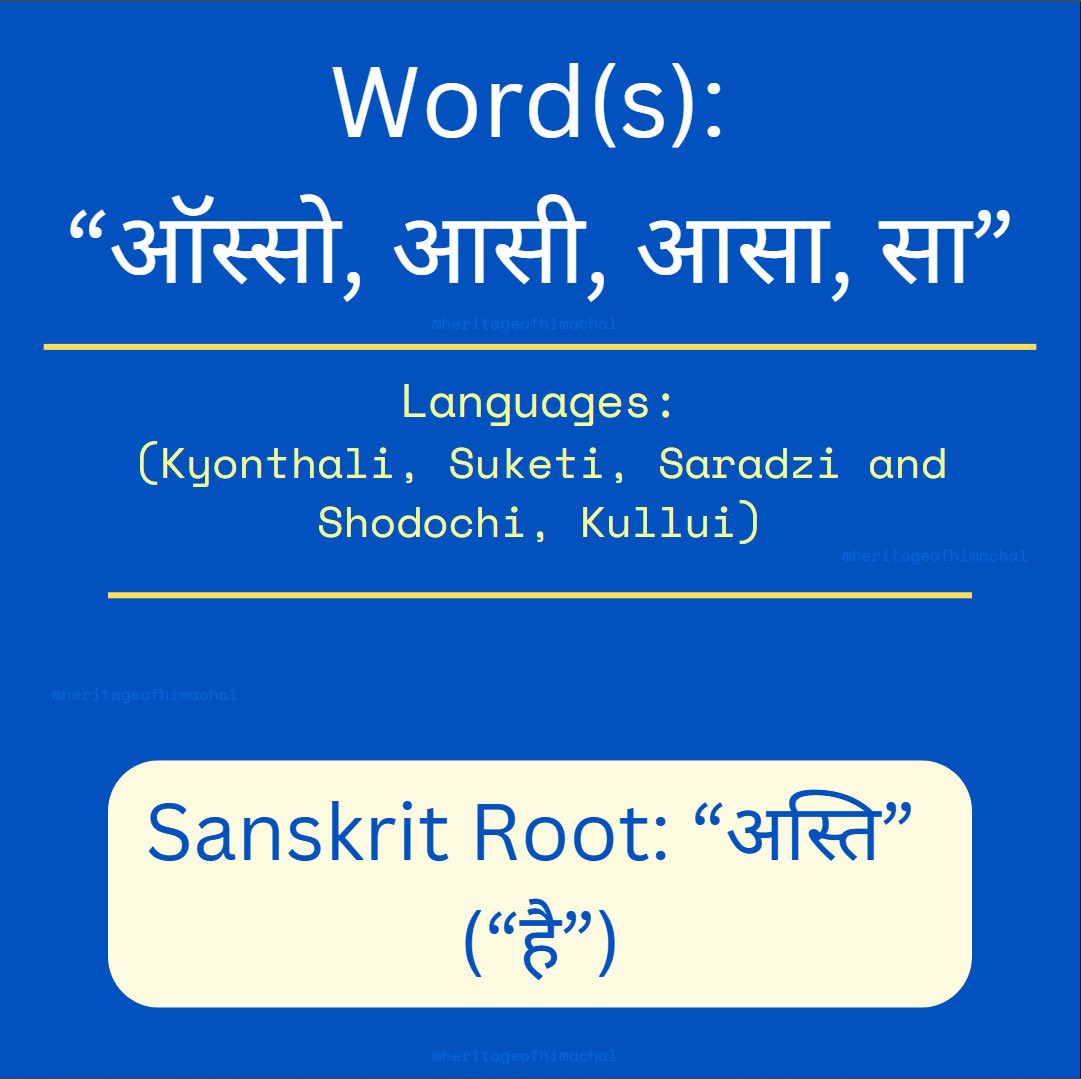 pahadiheritage's tweet photo. #LearnPahadi #SanskriticPahadi
See how well these languages retain their Sanskritic roots. #Kyonthali #Suketi #kullui #saradzi #shodochi https://t.co/4cYpOTB3Xy