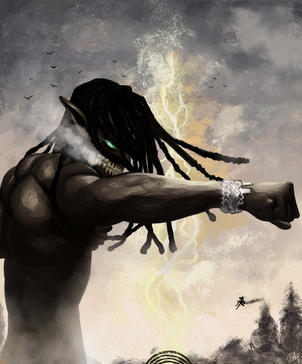 pattydrewit's tweet image. One look at that @heisrema photo and my brain screamed: Attack Titan. Had to paint it