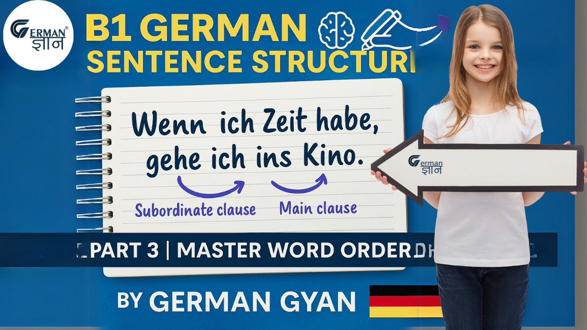 Germangyan04's tweet image. 🇩🇪✨ German Mastery Starts Here!
Unlock the secrets of B1 Sentence Structure in our latest episode – Part 3 is LIVE now! 🎥📚

👉 Watch now: youtu.be/7IRiruc6g44

#GermanGyan #B1German #SentenceStructure #LearnGerman #GermanGrammar #DeutschLernen #GermanMadeEasy #B1Level