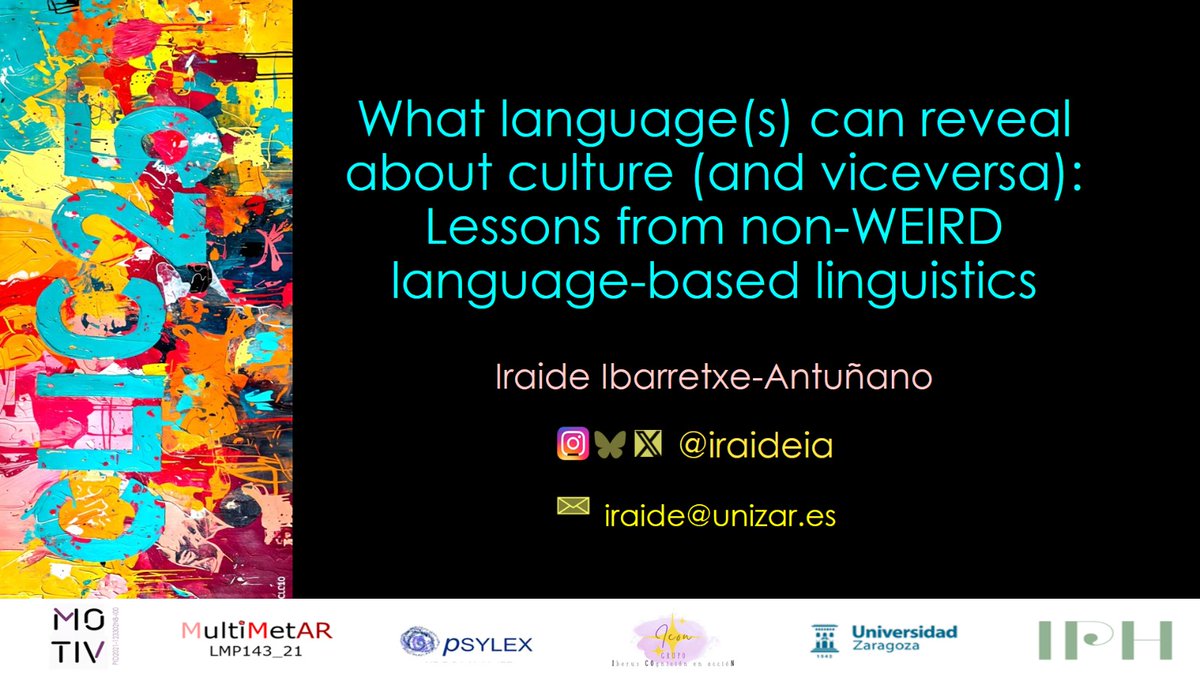 ZaragozaLing's tweet image. 📚 El 16 de junio empieza en la @unicomplutense el 5th Cultural Linguistics International Conference, donde nuestra #psylexera @iraideia llevará a cabo la plenaria:
🗣️ "What language(s) can reveal about culture (and vice versa): Lessons from non-WEIRD language-based linguistics"