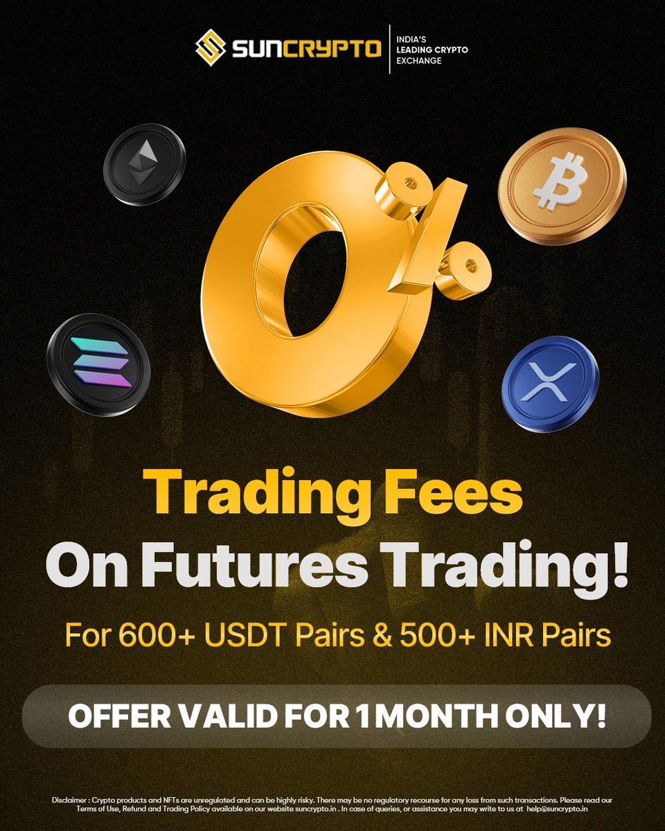 The Offer You Cannot Refuse! SunCrypto Offers 0% Trading Fee on Futures  Trading! Start Now! Crypto Futures Trading | Futures Trading | How To Trade  Futures #suncrypto #FuturesTrading #suncryptoshurukaro #zerofees