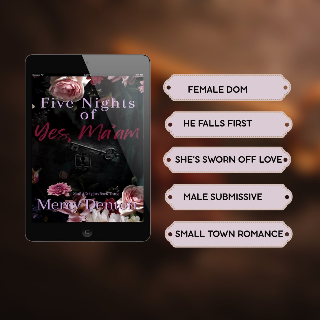 #NEW #KU “If you're looking for a kink-positive, emotionally rich story with heart, heat, and healing—this one delivers.” Five Nights of Yes, Ma'am by Mercy Denton #SinfulDelights books2read.com/5nights