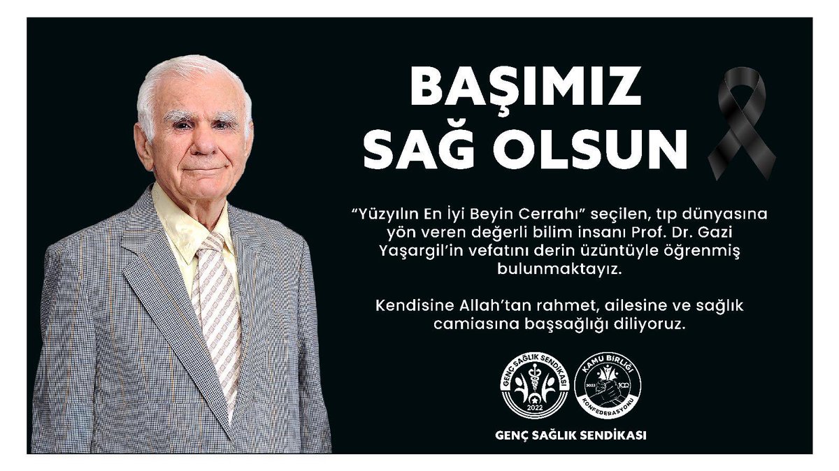 Dünyaca ünlü beyin cerrahı ve bilim insanı Prof. Dr. Gazi Yaşargil’in vefatını büyük bir üzüntüyle öğrendik. Modern mikronöroşirürjinin kurucusu olarak insanlığa ve bilime yaptığı katkılar unutulmaz. Merhuma Allah’tan rahmet, ailesine, yakınlarına ve tüm sağlık camiasına