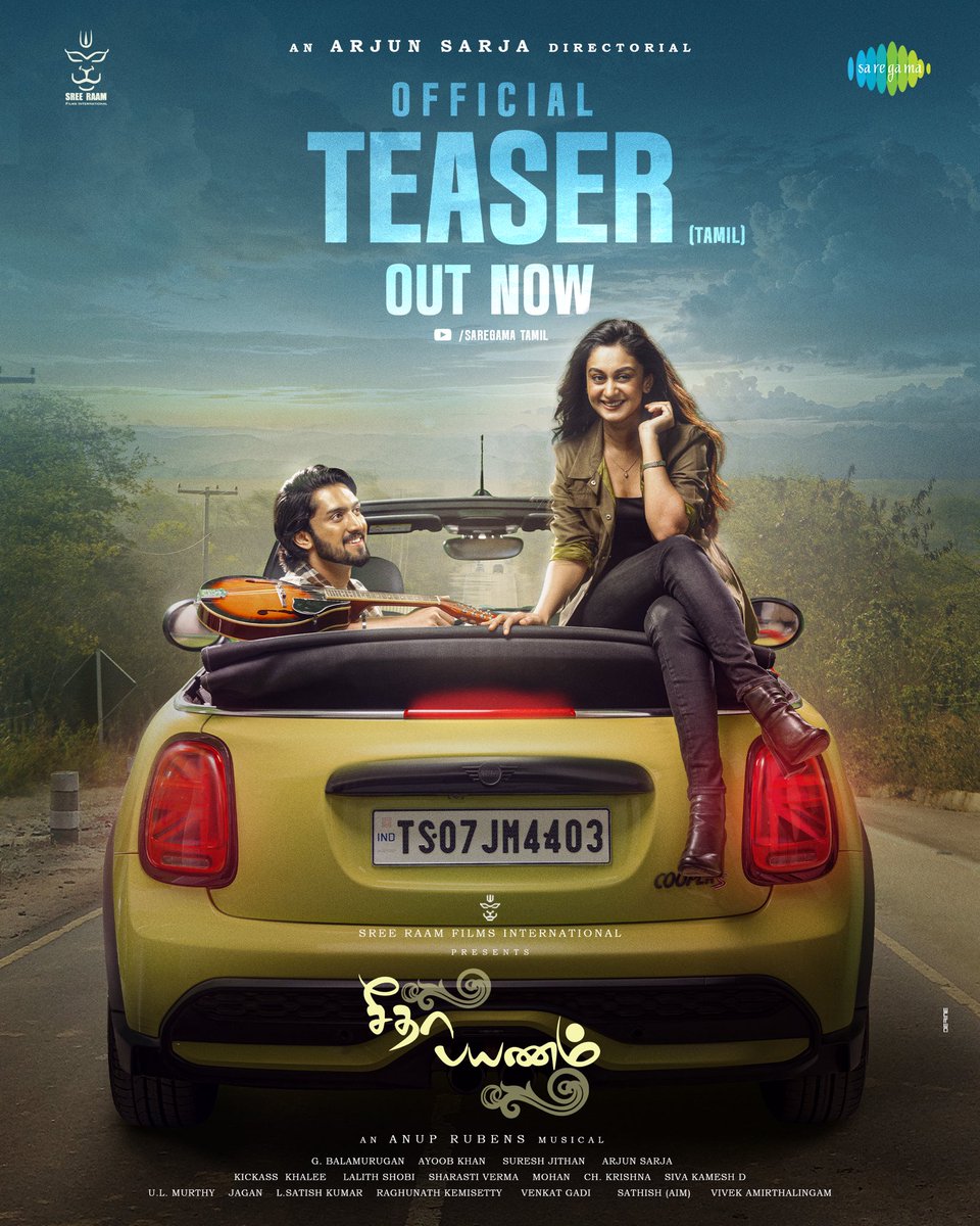 venkat prabhu (@vp_offl) on Twitter photo Very happy to launch the intriguing teaser of #SeethaPayanam! π§β¨
Best wishes to the entire team for this breezy love story π
Watch now π
βΆοΈ youtu.be/Rg8OGXlMLQc
<a href="/akarjunofficial/">Arjun</a> #AishwaryaArjun <a href="/NiranjanSudhi/">πππππΌππ
πΌπ</a> <a href="/DhruvaSarja/">Dhruva Sarja</a> <a href="/anuprubens/">anuprubens</a> <a href="/prakashraaj/">Prakash Raj</a> #Sathyaraj Very happy to launch the intriguing teaser of #SeethaPayanam! π§β¨
Best wishes to the entire team for this breezy love story π
Watch now π
βΆοΈ youtu.be/Rg8OGXlMLQc
<a href="/akarjunofficial/">Arjun</a> #AishwaryaArjun <a href="/NiranjanSudhi/">πππππΌππ
πΌπ</a> <a href="/DhruvaSarja/">Dhruva Sarja</a> <a href="/anuprubens/">anuprubens</a> <a href="/prakashraaj/">Prakash Raj</a> #Sathyaraj