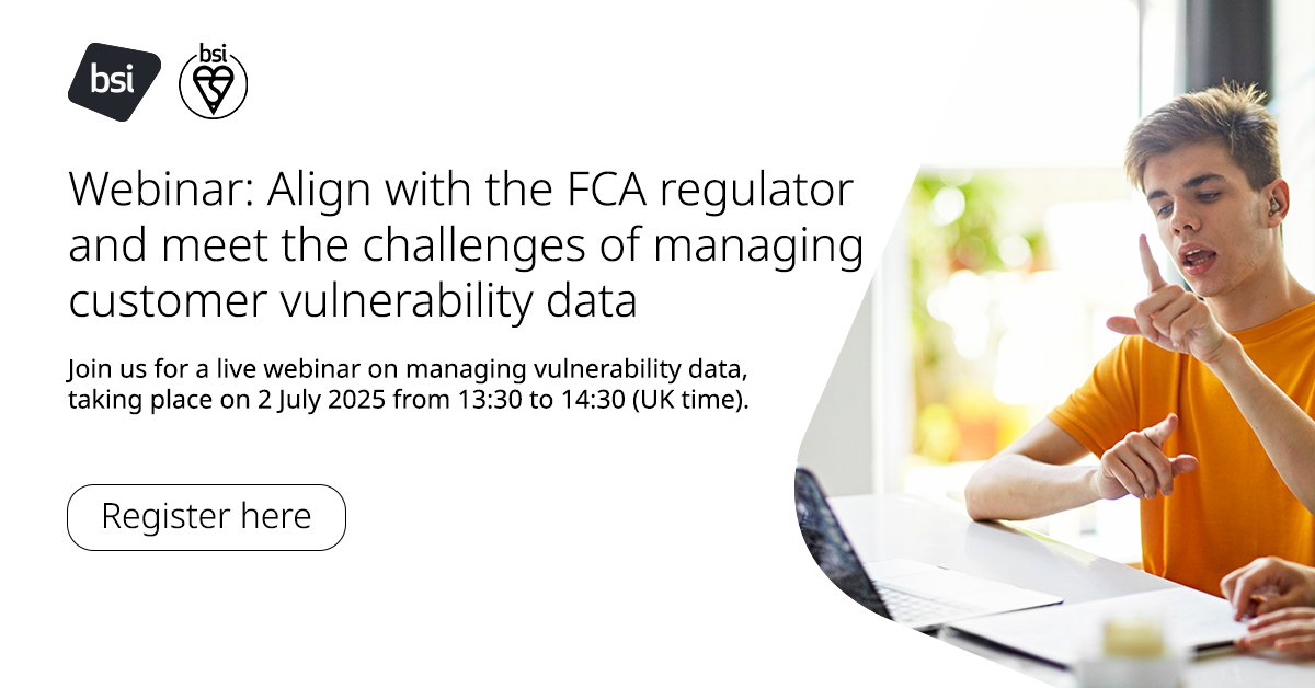 Register here: bit.ly/43NhoOf
Are you one of 42,000 UK businesses working to meet FCA standards? Learn how to manage vulnerability data and protect all customers. Register now for the 2 July webinar.