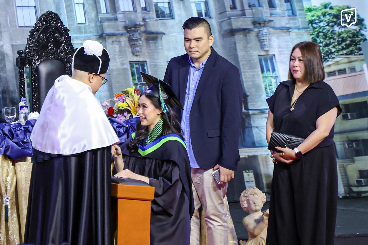 varsitarianust's tweet photo. CONGRATULATIONS, PIA! 👩‍🎓🐯

Former Golden Tigresses middle blocker Pia Abbu earns her degree in travel operations management during the Solemn Investiture rites of the UST College of Tourism and Hospitality Management on Wednesday, June 11, at  the Quadricentennial Pavilion.

(Photos by Alexis Paul P. Alibogha and Alexa F. Viray/ The Varsitarian)