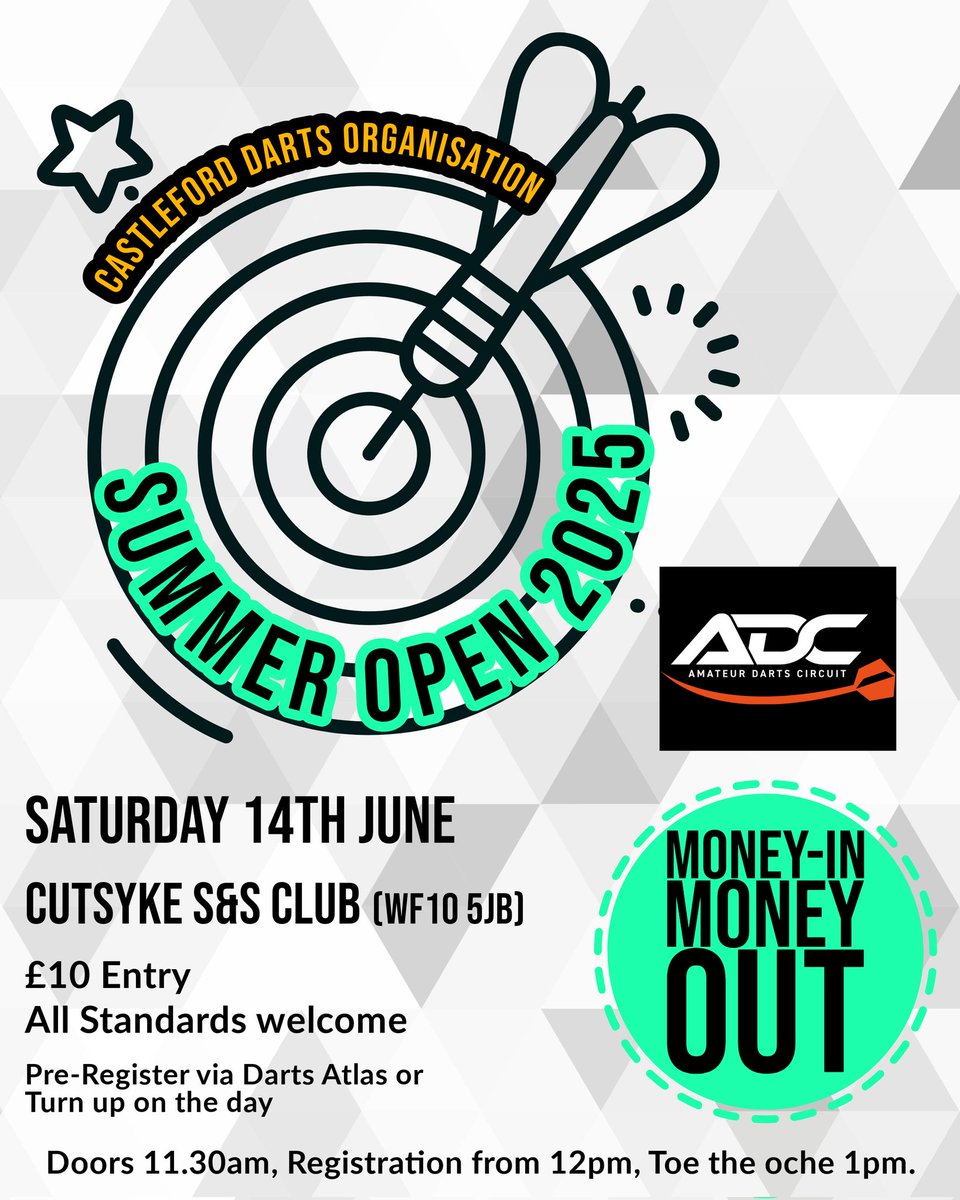 We're hosting an event this Saturday, if you're in West Yorkshire, this is where you need to be.

dartsatlas.com/tournaments/B7…