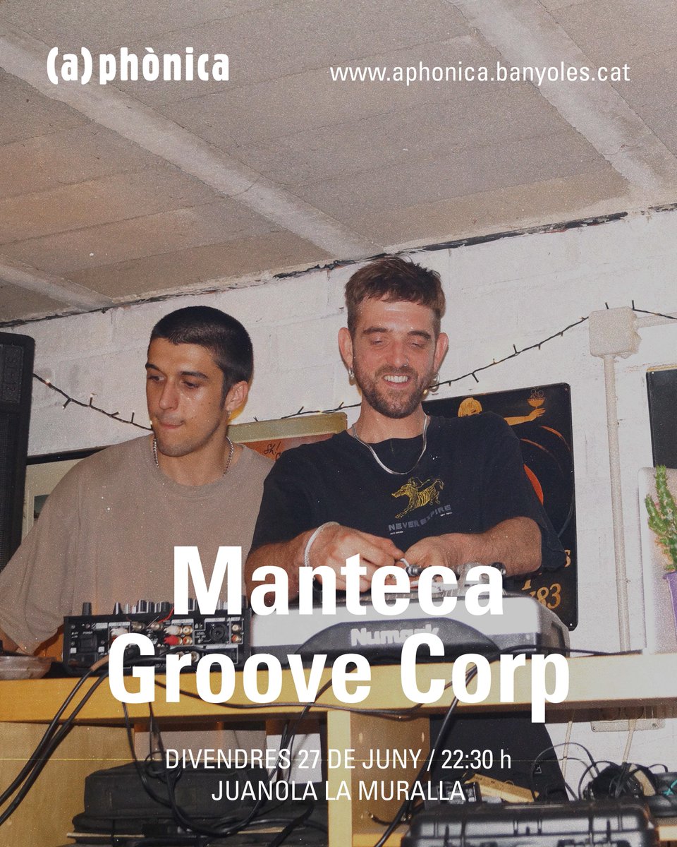 Festival (a)phònica (@aphonicabny) on Twitter photo Explorant nous horitzons en el paradigma musical, #MantecaGrooveCorp presenta una proposta que beu del hip-hop clàssic però el reinterpreta amb una mirada fresca i contemporània! 💥
🗓️Dv. 27 de juny
📌Juanola La Muralla (gratuït)
▶️Un concert amb la col·laboració de <a href="/fem_jazz/">FEMJazz! Banyoles</a> Explorant nous horitzons en el paradigma musical, #MantecaGrooveCorp presenta una proposta que beu del hip-hop clàssic però el reinterpreta amb una mirada fresca i contemporània! 💥
🗓️Dv. 27 de juny
📌Juanola La Muralla (gratuït)
▶️Un concert amb la col·laboració de <a href="/fem_jazz/">FEMJazz! Banyoles</a>