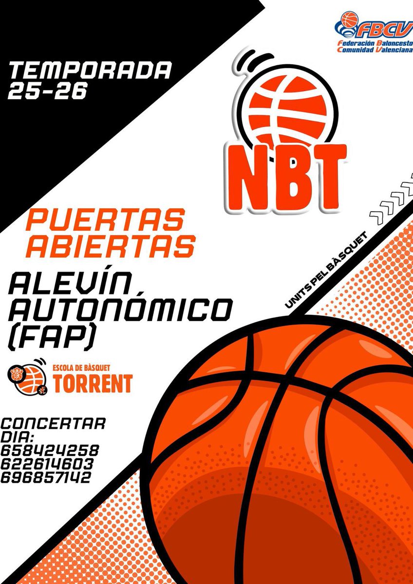 👉🏻 PUERTAS ABIERTAS ALEVIN

🔜 Información disponible sobre las puertas abiertas de nuestros compañeros de Escola. 

#somNBT #torrentciutatdelbasquet