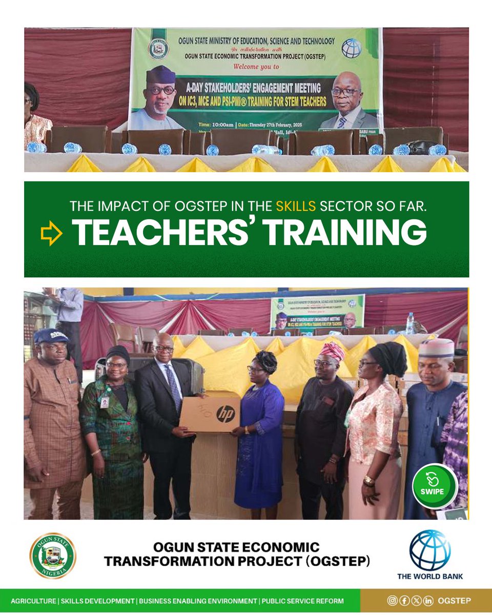 ogstep2020's tweet image. Thanks to OGSTEP, thousands of teachers across Ogun State now feel more equipped to teach science, tech, and math creatively. 

Several schools have also been renovated to make learning more accessible and worthwhile for both the students and teachers.

#OGSTEP
#OgunState