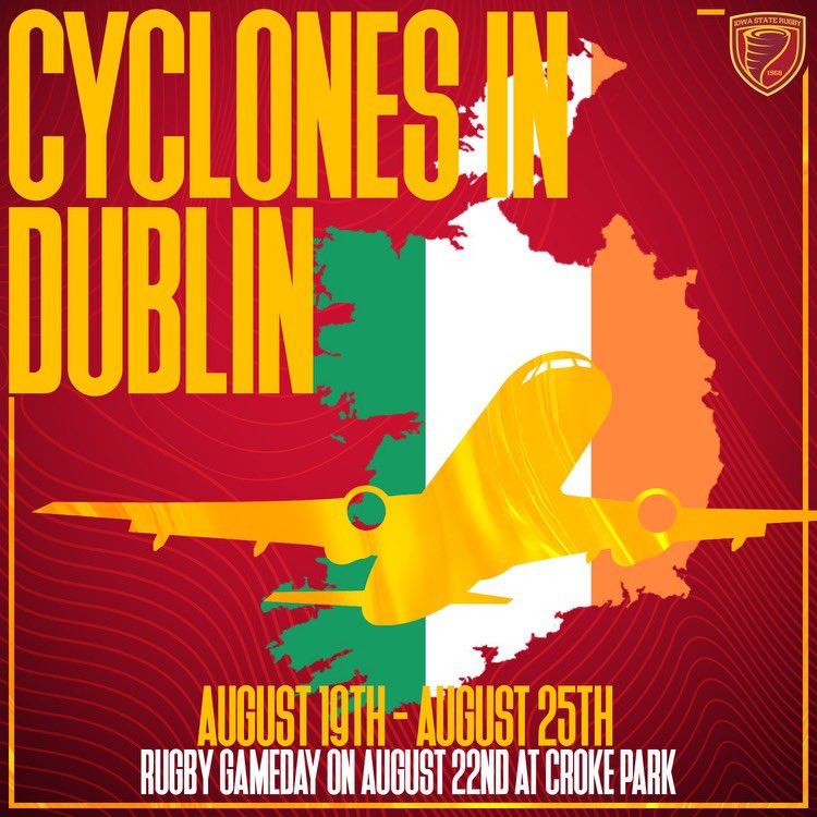 The Cyclones are excited to announce they will open their season time playing at Historic Croke Park in the G.I.F.T. Rugby Classic this Fall! The Cyclones will be playing Friday night before the Iowa State v Kansas State football game in Dublin!