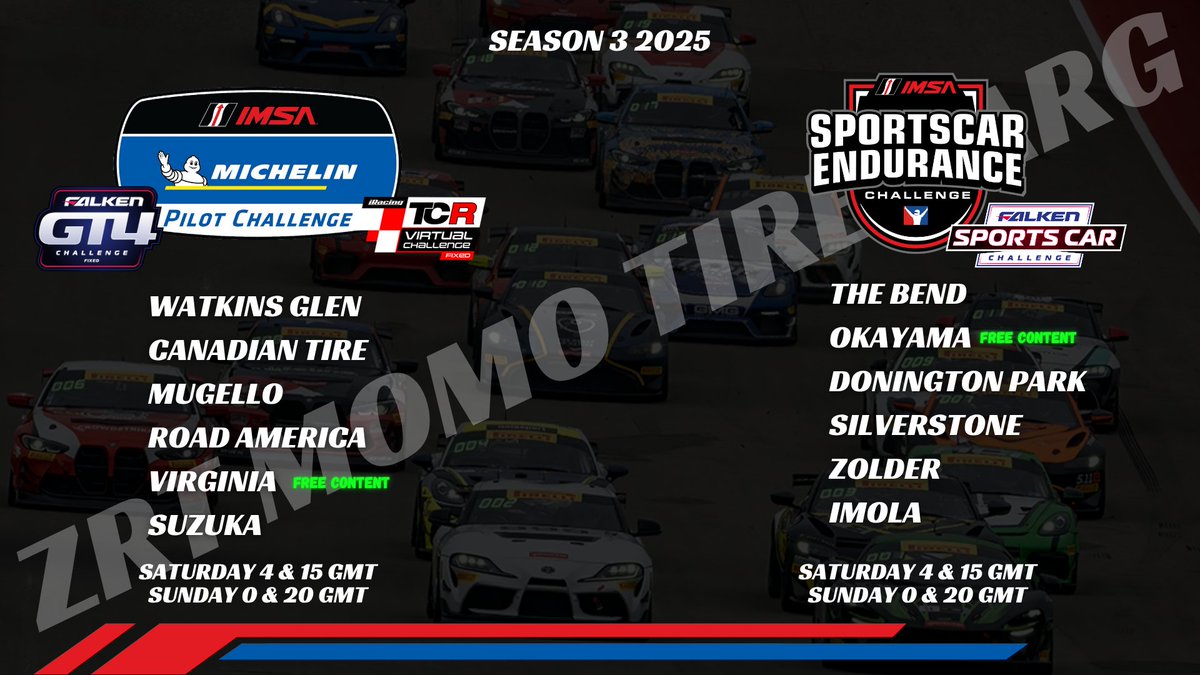 Aquí teneís la GT4 con sus Endurance los sábados y domingos