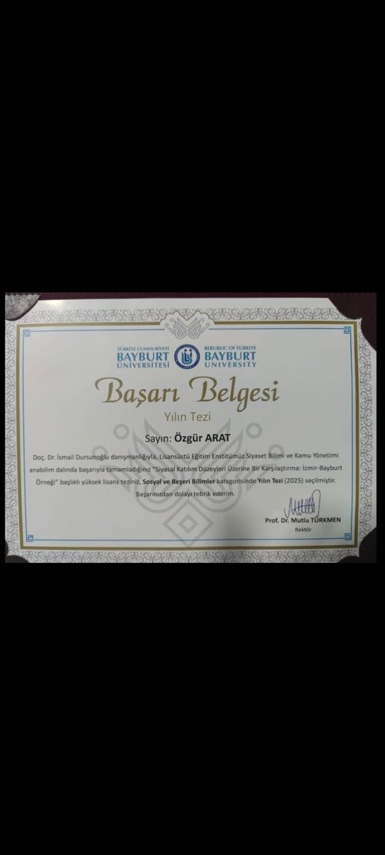 bayu_iibf's tweet photo. Siyaset Bilimi ve Kamu Yönetimi Anabilim Dalı yüksek lisans öğrencisi Özgür ARAT’ın, Doç. Dr. İsmail DURSUNOĞLU danışmanlığında hazırladığı“Siyasal Katılım Düzeyleri Üzerine Bir Karşılaştırma: İzmir-Bayburt Örneği” başlıklı yüksek lisans tezi Sosyal ve Beşeri Bilimler++ https://t.co/tTBvTav97C