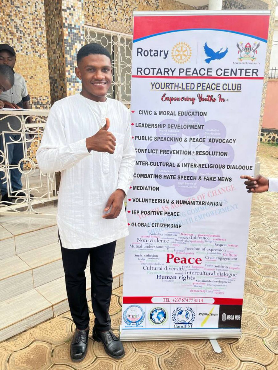 Ekah Robert Ekah (@ekahrobert) on Twitter photo Empowered youth in Yaounde with <a href="/info_apee/">Association for Peace Education & Empowerment</a> in: "Thinking Globally, Acting Locally." Focused on community service, peacebuilding, conflict prevention & social media for positive impact. Grateful to <a href="/Rotary/">Rotary International</a> & <a href="/MakerereRotary/">Makerere University Rotary Peace Center</a> for supporting social Change Initiatives for Peace. Empowered youth in Yaounde with <a href="/info_apee/">Association for Peace Education & Empowerment</a> in: "Thinking Globally, Acting Locally." Focused on community service, peacebuilding, conflict prevention & social media for positive impact. Grateful to <a href="/Rotary/">Rotary International</a> & <a href="/MakerereRotary/">Makerere University Rotary Peace Center</a> for supporting social Change Initiatives for Peace.