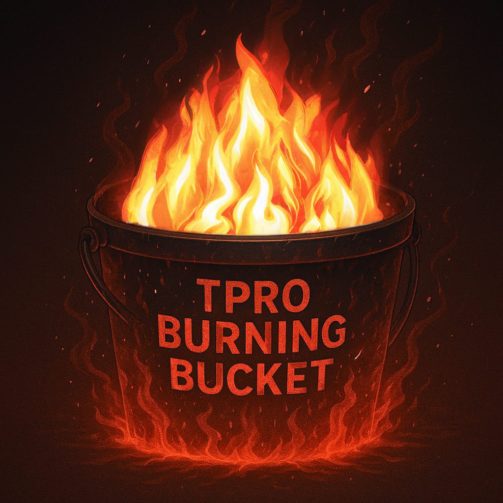 Let it burn, let it BUUURN!🔥🔥🔥

The second weekly burn is live and it’s all thanks to our amazing community who have chosen to burn the rewards.

This time, 261 360 $TPRO have gone up in flames. 💪

Proof here:
etherscan.io/tx/0x995960a87…