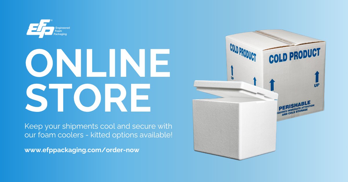 Keep perishables #fresh and #medications at the right temperature with our premium, ready-to-ship foam #coolers. ❄️ Order today: efppackaging.com/order-now 🚨 #EFPLife #OrderNow #ColdChain