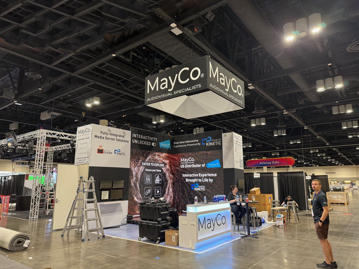 Modulo_Pi's tweet image. {#InfoComm25} 🚧 Booth setup in progress!
 We're getting ready at booth #7743 with our partner #MayCo, LLC.
📍 Join us today at @InfoComm 2025!
.
#InfoComm2025 #ModuloPi #MediaServer #EventProfs #AVTech #LiveEvents #ProjectionMapping #InteractiveExperience #AVtweeps
