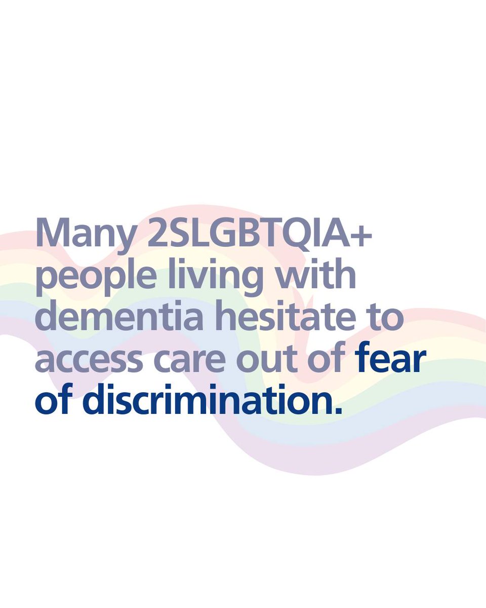 Many 2SLGBTQIA+ people living with dementia hesitate to access care out of fear of discrimination.

This can lead to later diagnoses, fewer supports, and greater isolation. Together can help build a inclusive dementia care systems.
 
🔗 Learn how: alzheimer.ca/manyfaces

#Pride
