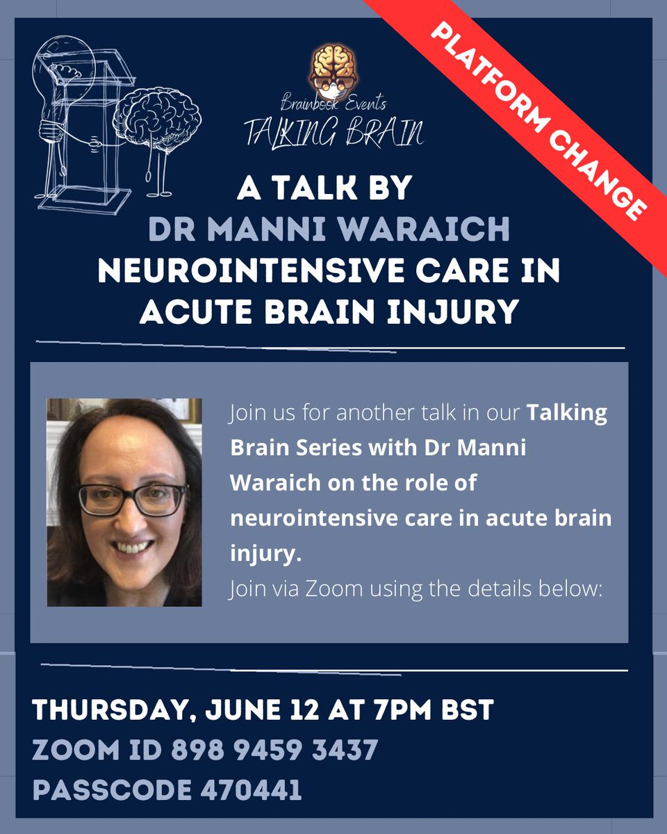 IMPORTANT UPDATE - the platform for tomorrow’s event has changed! This will now happen on zoom 🧠