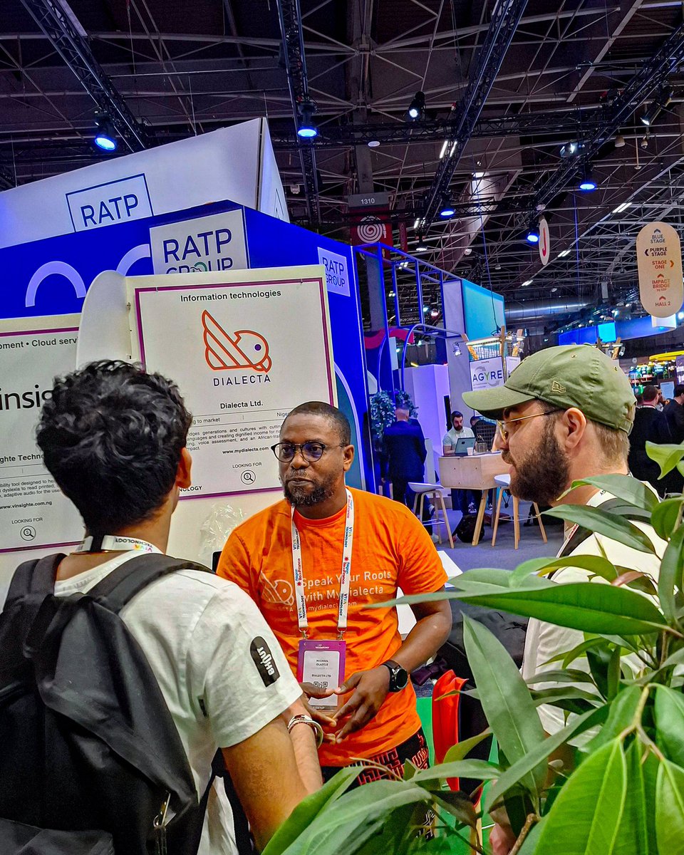 mydialecta's tweet image. We had the pleasure of meeting Nike Shoge, Head of Commercial Growth at Sterling Bank London, right at our VivaTech stand! 

She was genuinely excited about what we’re building at #MyDialecta and even rocked our lapel badge with pride.

We’ve met so many brilliant minds and…