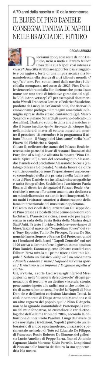 #PinoDaniele in mostra a #Napoli e oltre.
Oggi un commento su <a href="/Avvenire_Nei/">𝐀𝐯𝐯𝐞𝐧𝐢𝐫𝐞</a>