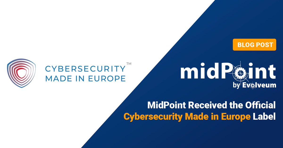 Trusted. Transparent. 100% developed in Europe. 🔒  MidPoint stands for digital sovereignty. Our recognition with the Cybersecurity Made in Europe label reaffirms that commitment - from secure development to organizations being fully in control. 🏆 More: evolveum.com/cybersecurity-…