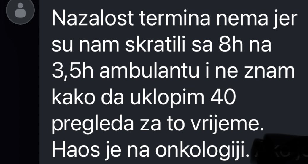 stBARCG's tweet photo. Kao pacijentkinja Klinike za onkologiju u Podgorici,ośećam potrebu da podijelim jedno važno zapažanje koje se tiče iskustva ljudi koji prolaze kroz teške, ali i dostojanstvene borbe.
Kod izabranog ljekara nemam termin za ambulantu hemijoterapije razlog je 👇 https://t.co/W8kqrKkrxN