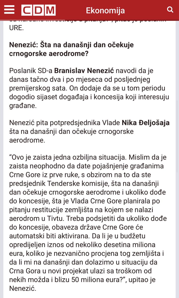 Skoro je izvjesno da će državu Crnu Goru još jedan “istorijski projekat” 44. Vlade ,pored gubitka prava nad upravljanjem 🇲🇪 aerodromima koji su nebrigom za pola decenije od rekornih sezona dovedeni na nivo “presjedajućeg” aerodroma, odmah u startu koštaće graðane Crne Gore novih