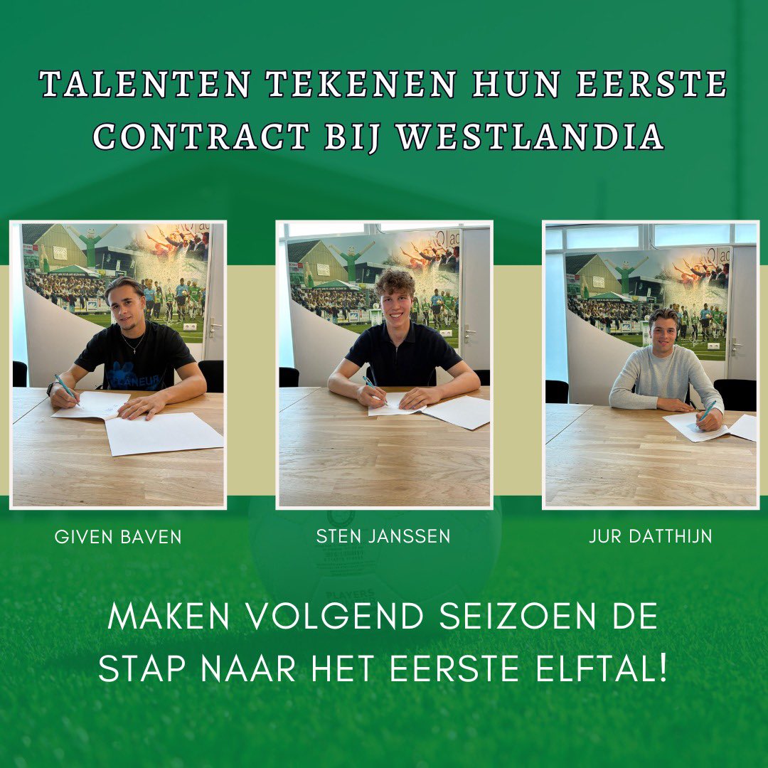 Talenten tekenen hun eerste contract bij Westlandia en maken de stap naar het eerste elftal! 🤩👏🏽

Lees het hele artikel via de onderstaande link op onze website:
rkvv-westlandia.nl/talenten-teken…