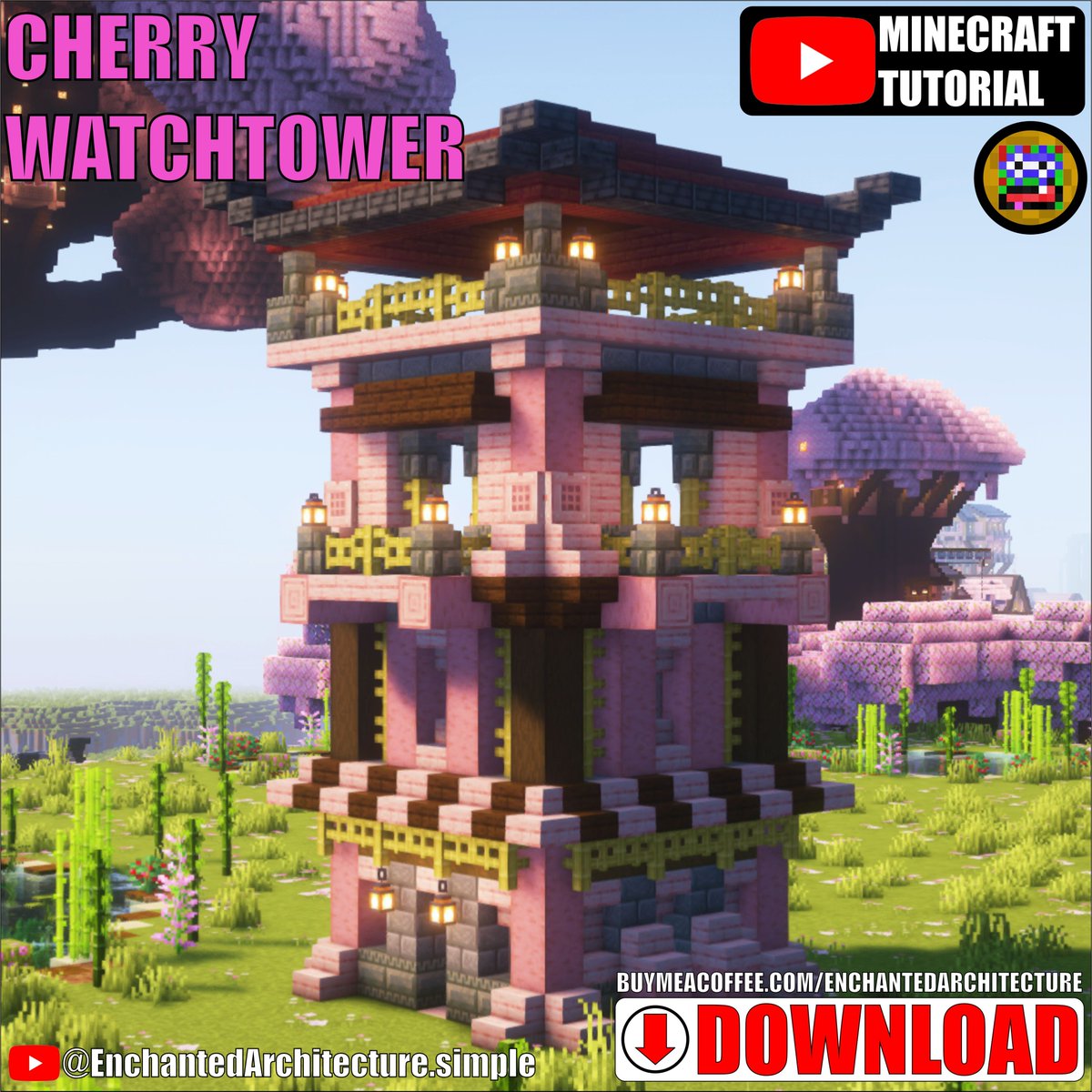 MC_EnchArch's tweet image. Minecraft Simple Cherry Blossom Watchtower
Tutorial: youtube.com/@EnchantedArch……Schematic: buymeacoffee.com/EnchantedArchi…
#minecraft #minecrafttutorial #minecraftbuilds