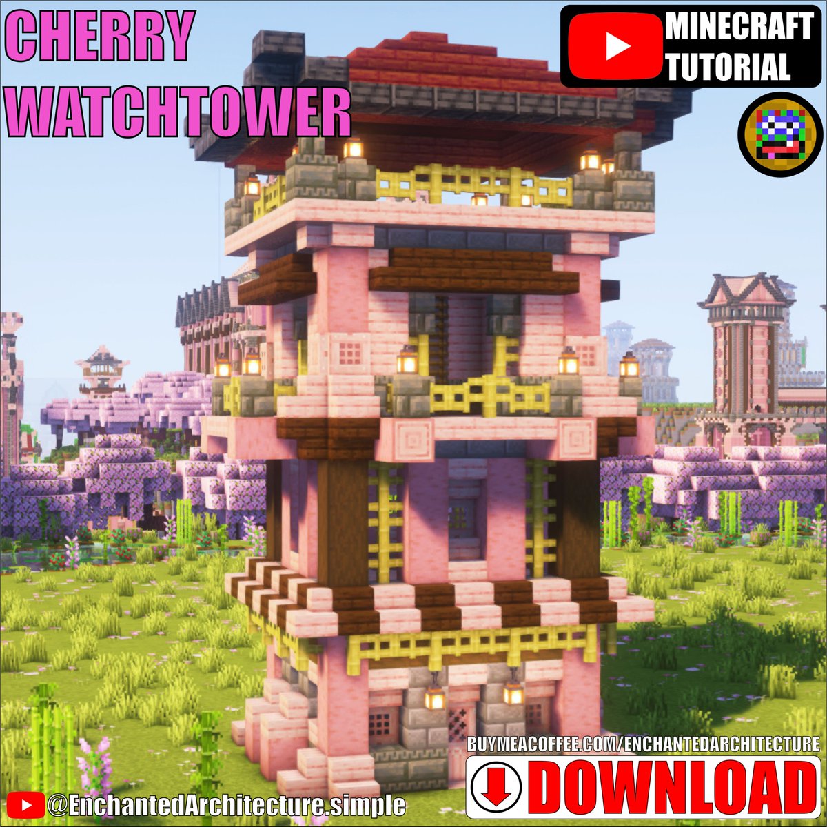 MC_EnchArch's tweet image. Minecraft Simple Cherry Blossom Watchtower
Tutorial: youtube.com/@EnchantedArch……Schematic: buymeacoffee.com/EnchantedArchi…
#minecraft #minecrafttutorial #minecraftbuilds