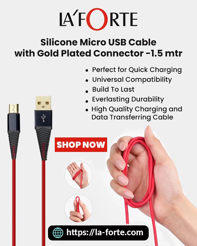 LaForteOfficial's tweet image. Charge Smoothly, Last Longer ⚡
La' Forte Silicone Micro USB Cable (1.5m) with gold-plated connector = fast charging + durable build. Tangle-free. Daily essential!
.
👉 Buy Now: la-forte.com/products/red_m…
👉 More Smart Gear: la-forte.com/collections/la…
.
#microusbcable #techessentials