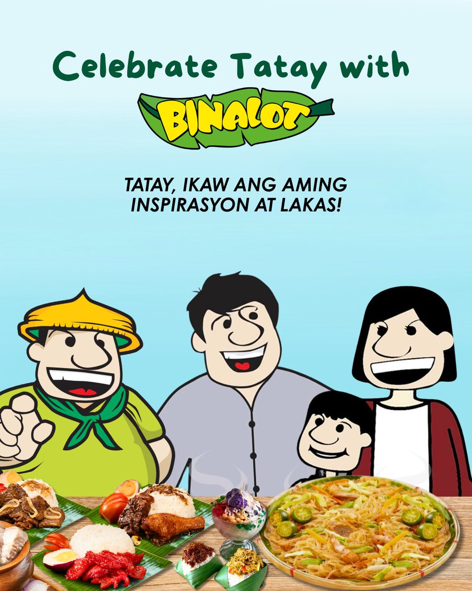 binalot's tweet photo. I-celebrate ang araw ng mga tatay kasama ang masarap na Binalot meals.

Perfect na paraan para ipakita ang pagmamahal at pasasalamat sa mga hari ng tahanan!

#FathersDay #SalamatTatay #BinalotParaKayTatay #SarapNgPinoy #FamilyTime https://t.co/qMZoONZ2zb