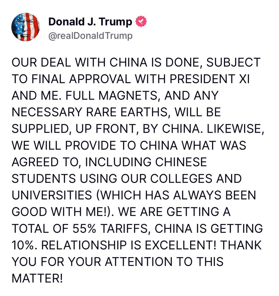 Vivek4real_'s tweet image. 🇺🇸PRESIDENT TRUMP JUST FINALIZED TRADE DEAL WITH CHINA.

BULLISH FOR #BITCOIN 🚀