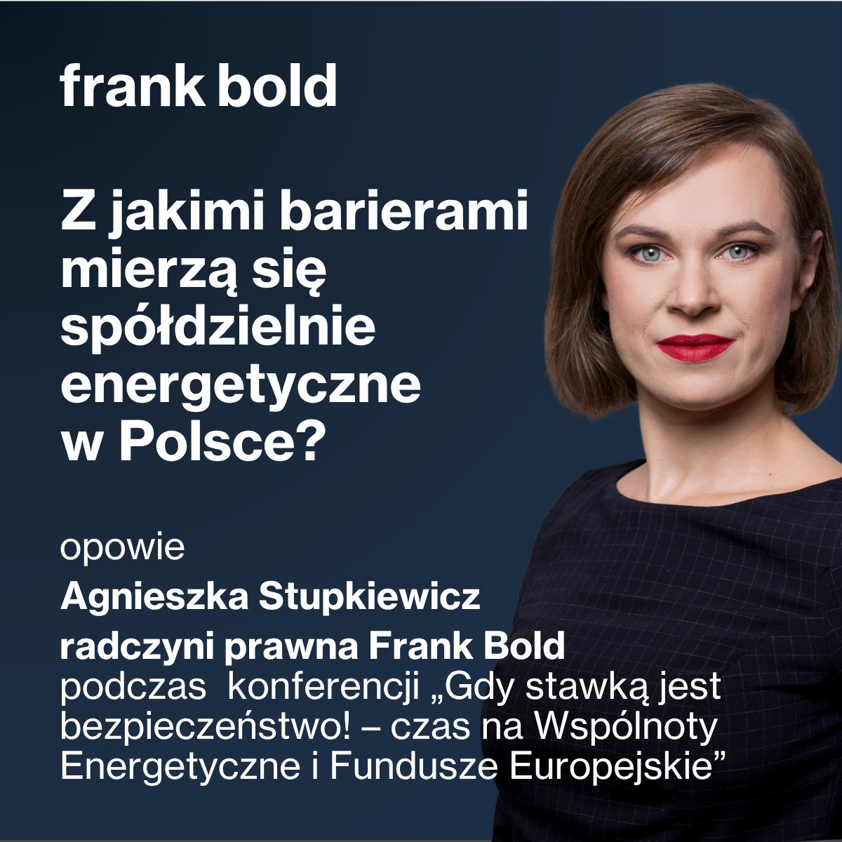 Fundacja Frank Bold (@frankbold_pl) on Twitter photo Z jakimi barierami mierzą się spółdzielnie energetyczne w Polsce? Na to pytanie odpowie Agnieszka Stupkiewicz z <a href="/FrankBold_PL/">Fundacja Frank Bold</a>, już jutro podczas konferencji <a href="/zielonasiec/">Polska Zielona Sieć</a>.
Dołącz do wydarzenia online: wiecejnizenergia.pl/gdy-stawka-jes… Z jakimi barierami mierzą się spółdzielnie energetyczne w Polsce? Na to pytanie odpowie Agnieszka Stupkiewicz z <a href="/FrankBold_PL/">Fundacja Frank Bold</a>, już jutro podczas konferencji <a href="/zielonasiec/">Polska Zielona Sieć</a>.
Dołącz do wydarzenia online: wiecejnizenergia.pl/gdy-stawka-jes…