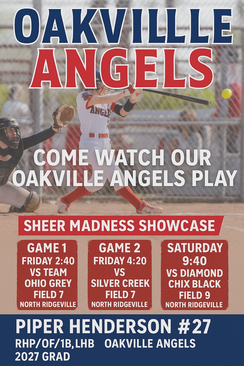 Piper Henderson (@ph27softball) on Twitter photo Let’s Go <a href="/oakville_09/">Oakville Angels 09</a> come watch us play <a href="/anavtovar55/">ana tovar machado</a> <a href="/AbigailTolton/">Abigail Tolton</a> <a href="/Jadetough9/">Jade Tough 2028</a> 
<a href="/SBRRetweets/">Softball Recruiting Reposts</a> 
<a href="/TopPreps/">TOP PREPS @TopPreps | X | Sports News & Recruiting</a> 
<a href="/scan1ansports/">ꜱᴄᴀɴʟᴀɴ ꜱᴘᴏʀᴛꜱ™️</a> Let’s Go <a href="/oakville_09/">Oakville Angels 09</a> come watch us play <a href="/anavtovar55/">ana tovar machado</a> <a href="/AbigailTolton/">Abigail Tolton</a> <a href="/Jadetough9/">Jade Tough 2028</a> 
<a href="/SBRRetweets/">Softball Recruiting Reposts</a> 
<a href="/TopPreps/">TOP PREPS @TopPreps | X | Sports News & Recruiting</a> 
<a href="/scan1ansports/">ꜱᴄᴀɴʟᴀɴ ꜱᴘᴏʀᴛꜱ™️</a>
