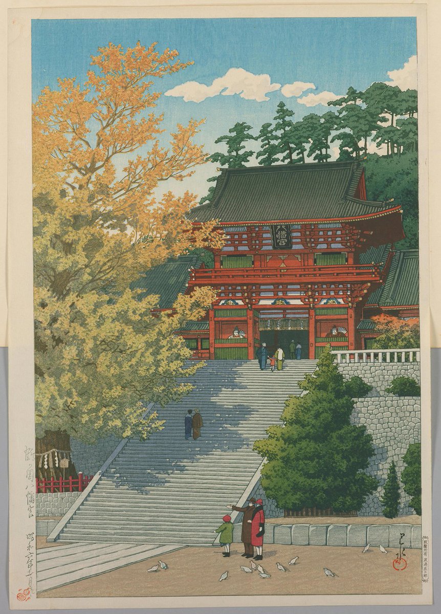 sanzi_sannzi's tweet image. 新・川瀬巴水チャレンジ😋、新版画・鶴岡八幡宮。
前回使ったGoogle Earth StudioとAi動画を組み合わせて何かできないか試してみました。
#Ai動画 は #FramePack で 。
鶴岡八幡宮はあまり知らなかったので、続く、