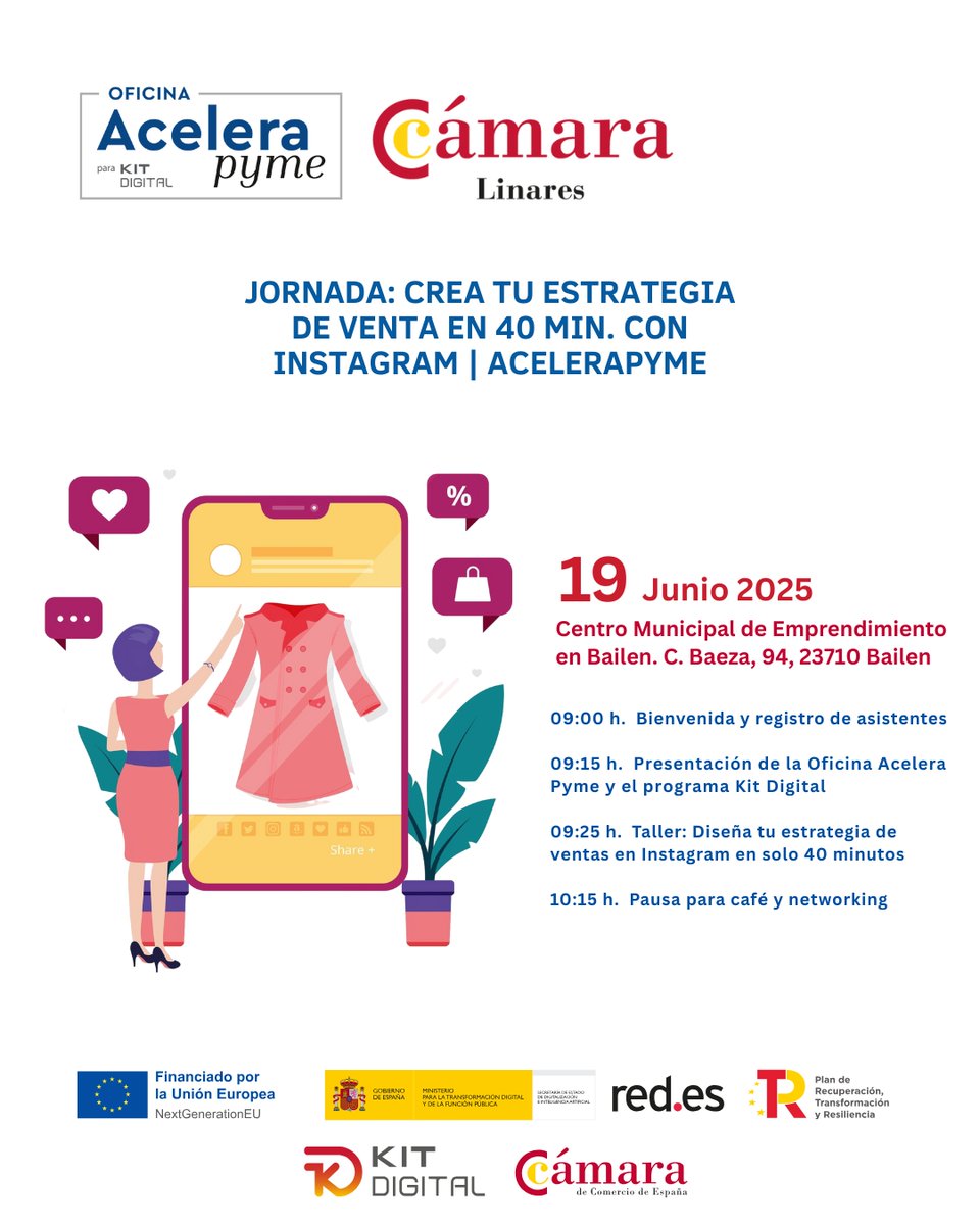 Descubre herramientas clave, tips prácticos y casos de éxito para potenciar tu negocio en el centro de Emprendimiento de Bailén. 
🔗 PLAZAS LIMITADAS! Inscríbete acelerapyme.camaralinares.es/jornada/crea-t…