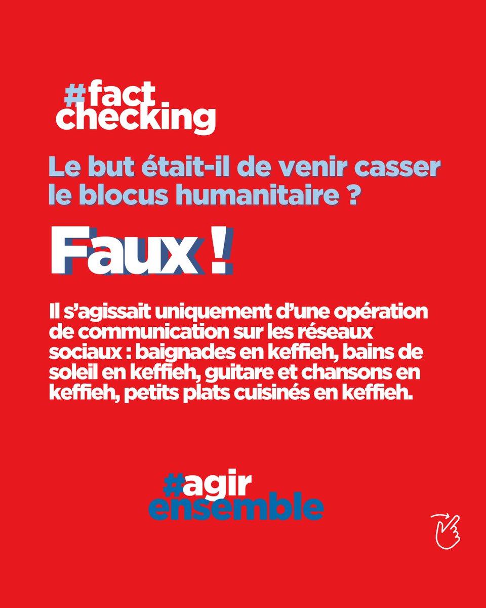 agirensemblefr's tweet photo. 🛑 #factchecking - Flottille pour Gaza : une opération humanitaire ? Pas vraiment.

Derrière les slogans et les images, les faits racontent une autre histoire, la voici !

#Gaza #Flottille #Vérité https://t.co/SUVbXRqW2I