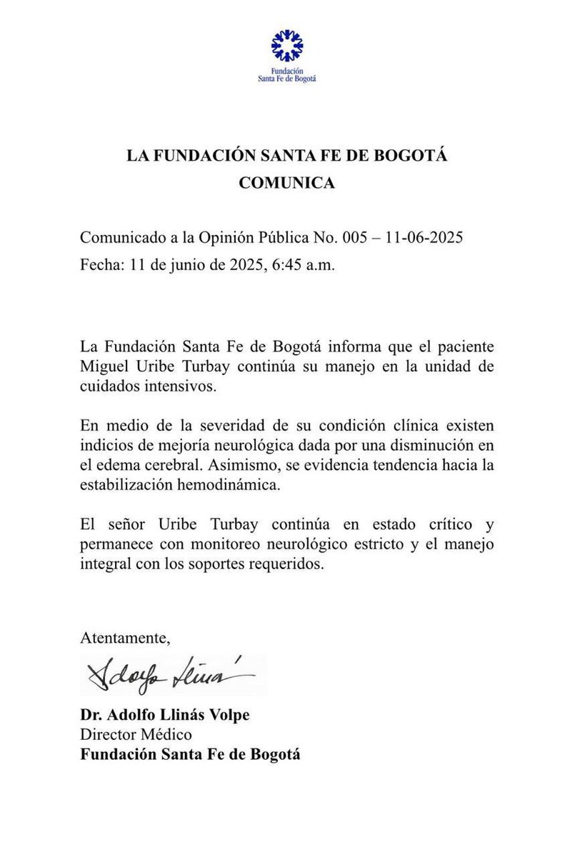 mgiraldosenador's tweet photo. Así somos los colombianos 🇨🇴❤️ 

Después de la jornada de dolor de ayer, la mejoría de Miguel nos recuerda que cuando nos unimos en amor y solidaridad, la esperanza siempre triunfa sobre la violencia.

Colombia unida es más fuerte. 💪🏻#FuerzaMiguel https://t.co/VYm7Rp7p4k