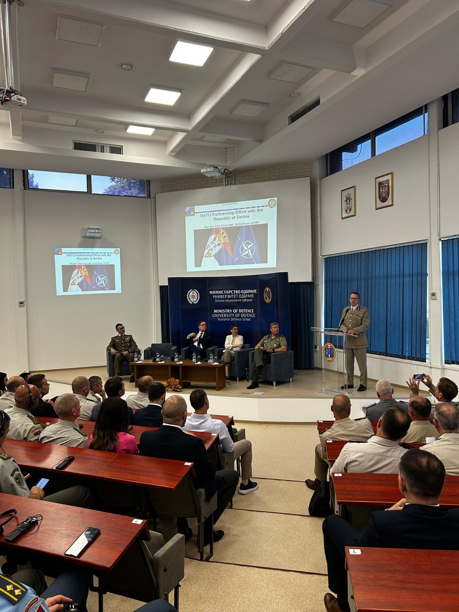 Strengthening NATO-Serbia Ties  

Maj Gen John Clark from JFC Naples spoke to the Serbian General Staff Course in Belgrade, emphasising the importance of our partnership with Serbia. Alongside Ambassadors from Germany and Finland, he shared insights on enhancing training and