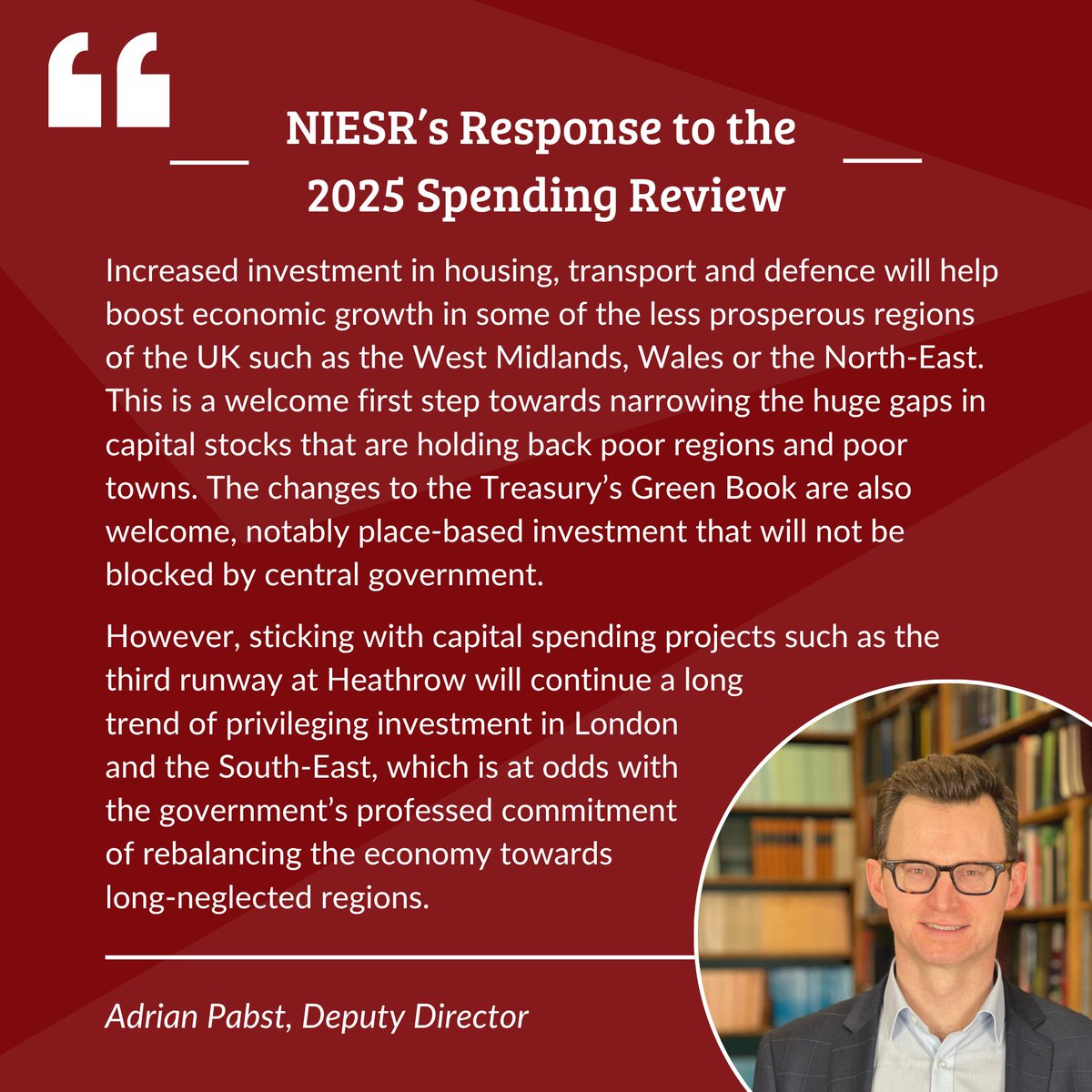 National Institute of Economic and Social Research (@niesrorg) on Twitter photo <a href="/EconSteveM/">Stephen Millard</a> <a href="/AdrianPabst1/">Adrian Pabst</a> "Sticking with capital spending projects such as the third runway at #Heathrow will continue a long trend of privileging investment in London and the South-East, which is at odds with the government’s professed commitment of rebalancing the economy towards long-neglected <a href="/EconSteveM/">Stephen Millard</a> <a href="/AdrianPabst1/">Adrian Pabst</a> "Sticking with capital spending projects such as the third runway at #Heathrow will continue a long trend of privileging investment in London and the South-East, which is at odds with the government’s professed commitment of rebalancing the economy towards long-neglected