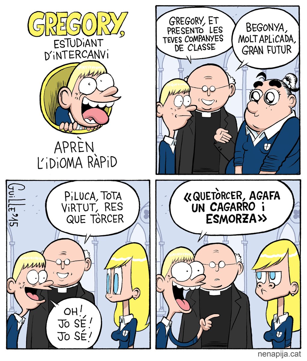 piluca_mdpera's tweet image. Acudit INTRADUÏBLE i tanmateix adaptat al català i a l'anglès.
