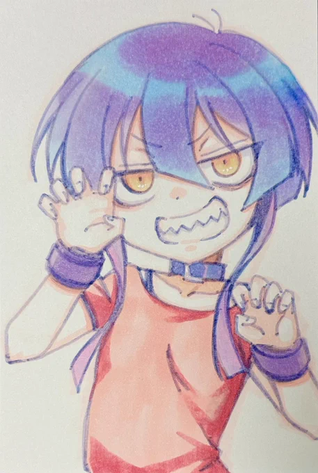 946日目のアナログイラストはオリキャラのギザ歯ちゃん(仮)です。
