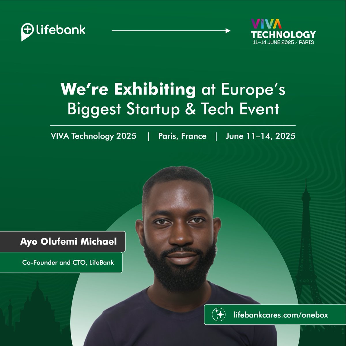 🚀 LifeBank is live at #VivaTech2025! 🇫🇷

Our Co-Founder &amp; CTO, Ayo, is in Paris to showcase how we’re using AI and blockchain to power life-saving healthcare across Africa.

📍 Hall 1, K38 | 📅 June 11–14
📌 Paris Expo Porte de Versailles

Built by Africans, for Africans. 🌍