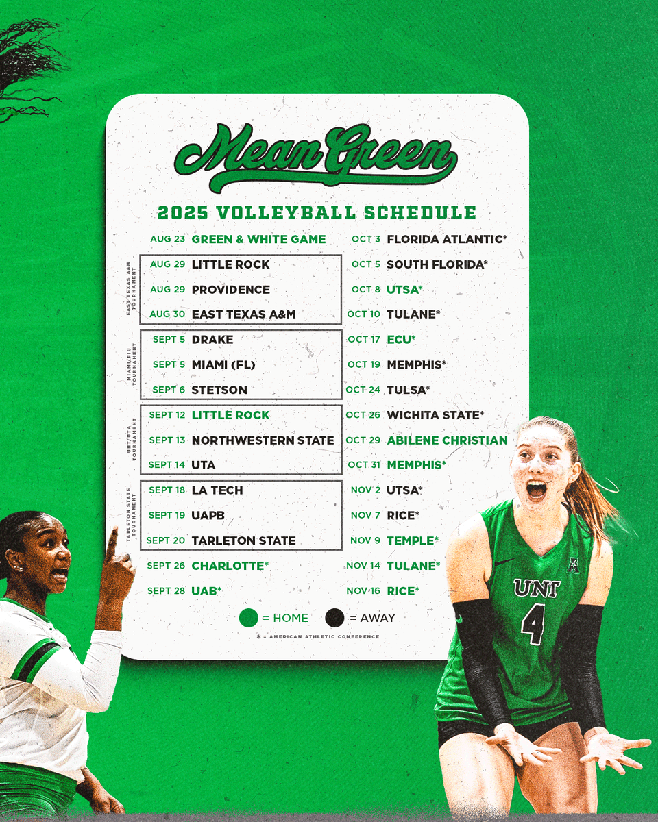 MeanGreenVB's tweet image. ๐ช๐๐๐๐๐ ๐บ๐๐๐
๐๏ธ northtex.as/UNTvb25schedule
๐๏ธ northtex.as/VBtix25
๐ฐ northtex.as/4mYe6ka
#GMG ๐ข๐ฆ
