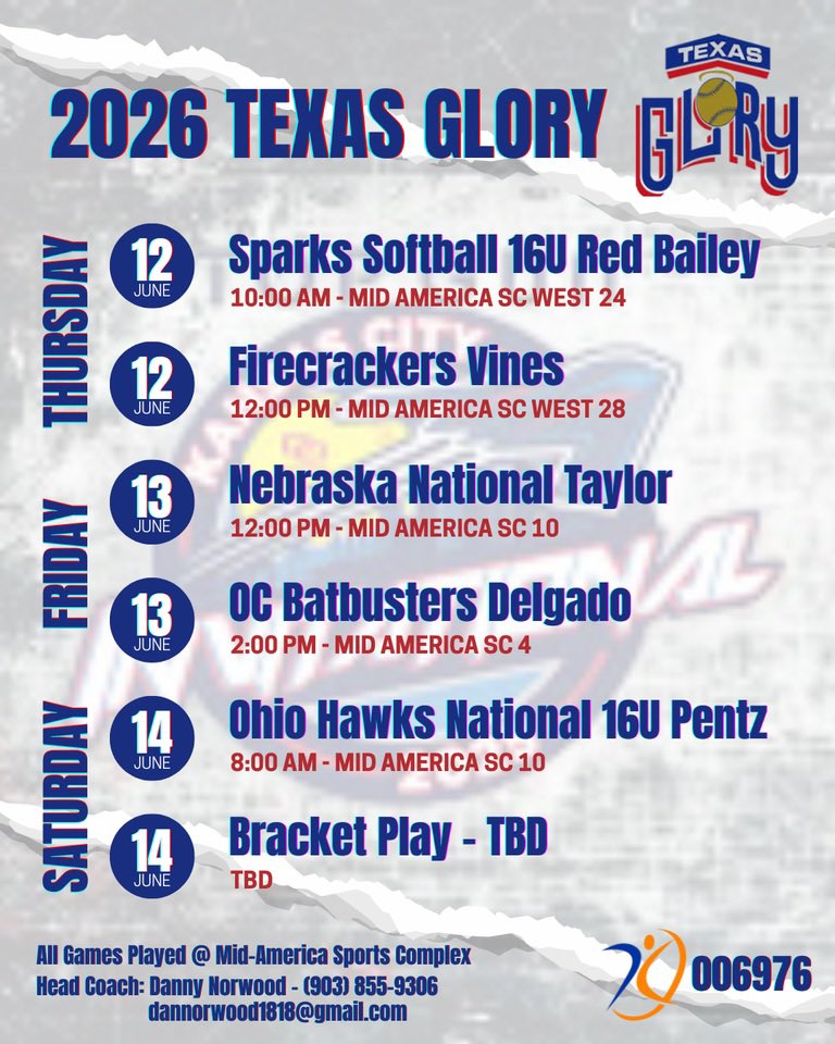 We are road trippin to Kansas!!! 
<a href="/TexasGlory2026/">2026 Texas Glory</a> <a href="/TexasGlory/">Texas Glory</a>