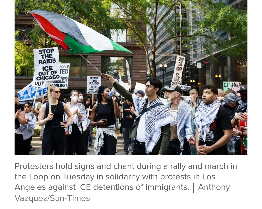 IlliniJen's tweet photo. Wait — this isn’t the “Free Palestine” protest? 🇵🇸
Modern protesting in 2025:
☑️ Rent-A-Mob outrage
☑️ Blended chants for efficiency
☑️ Same signs, recycled hashtags
#Chicago #ProtestOfTheDay #AntiICE #VirtueSignalers